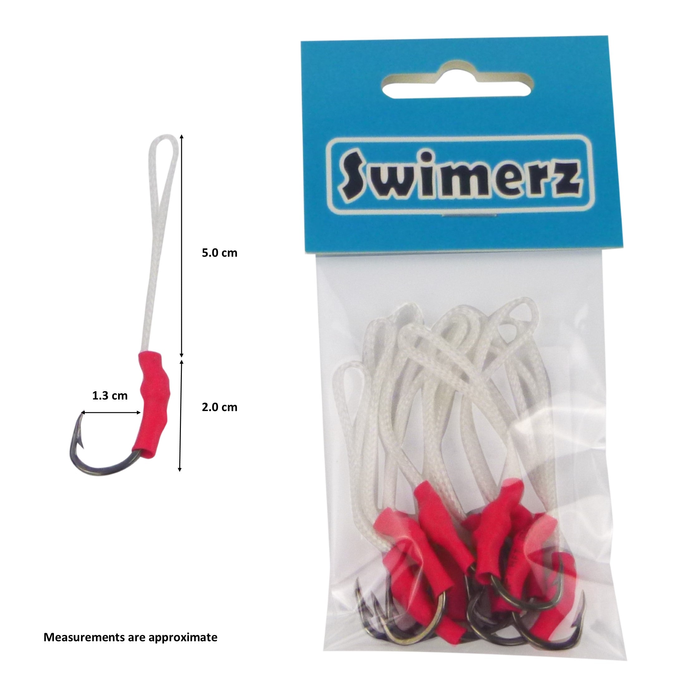 Swimerz 1/0 Single Assist Hooks, 10 pack-1