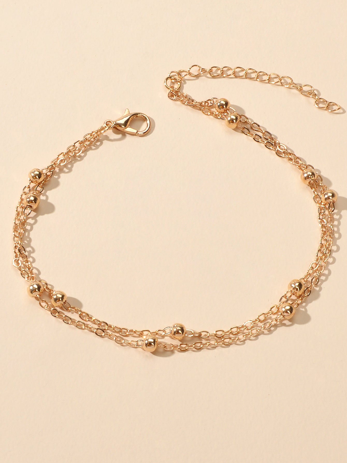 Summer Accessories Gold Silver Doublelayer Chain Anklet Holiday Beach Jewellery-1