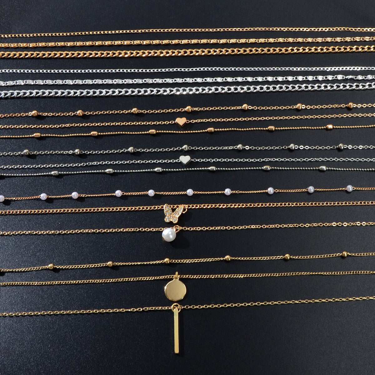 Stunning Multi-Layered Chain Link Necklace Trendy Statement Jewellery for Women-0