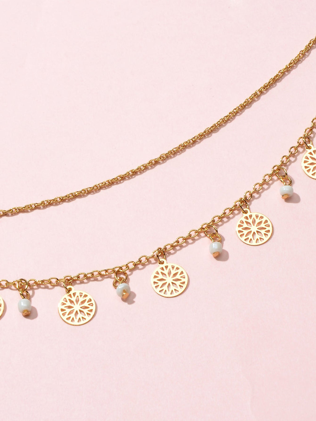 AU Stock Foot Beach Jewellery Doublelayer Chain Beads Disc Charm Anklet Bracelet-3