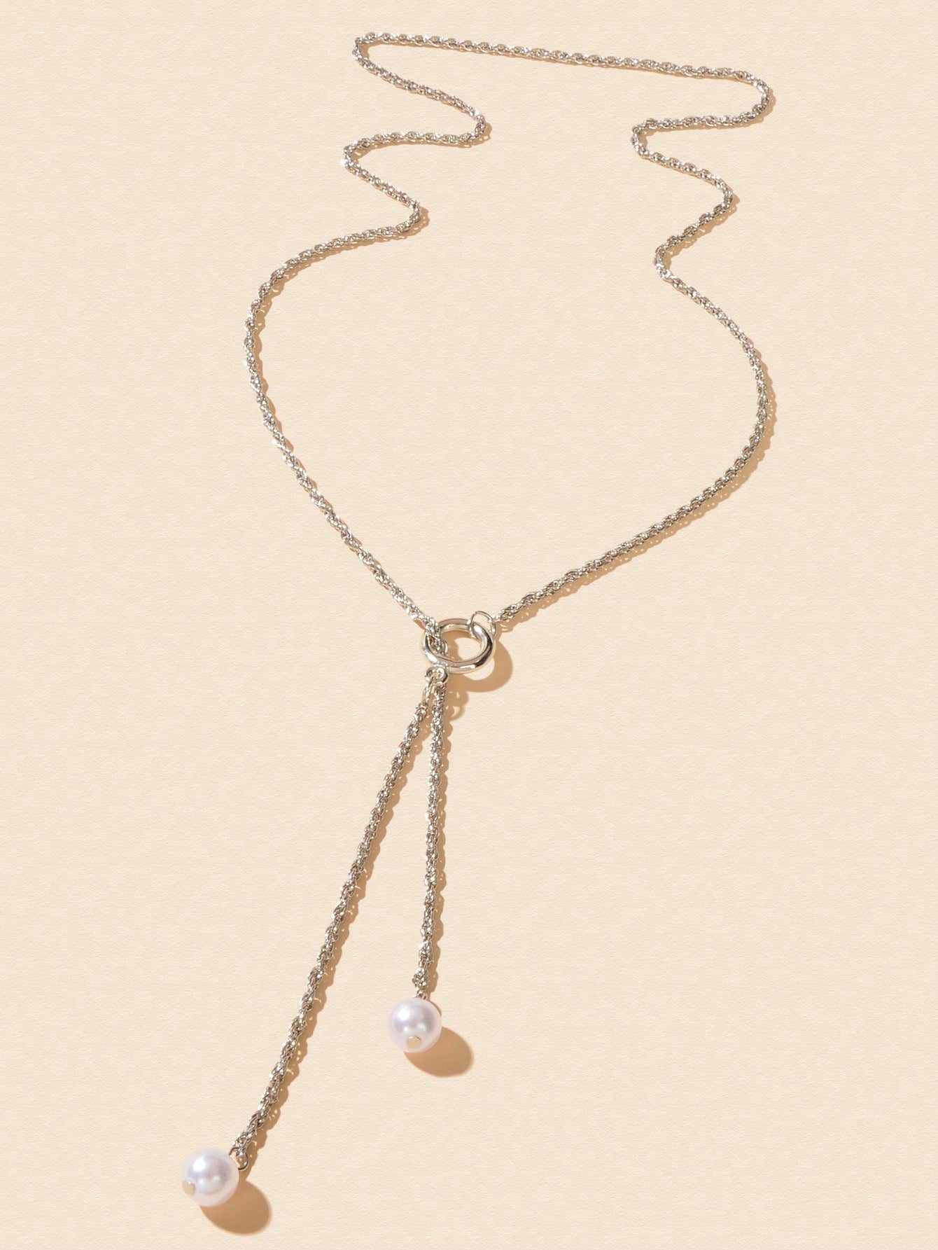 Pearl Pendant Lariat Long Necklace Elegant Versatile Jewelry-1