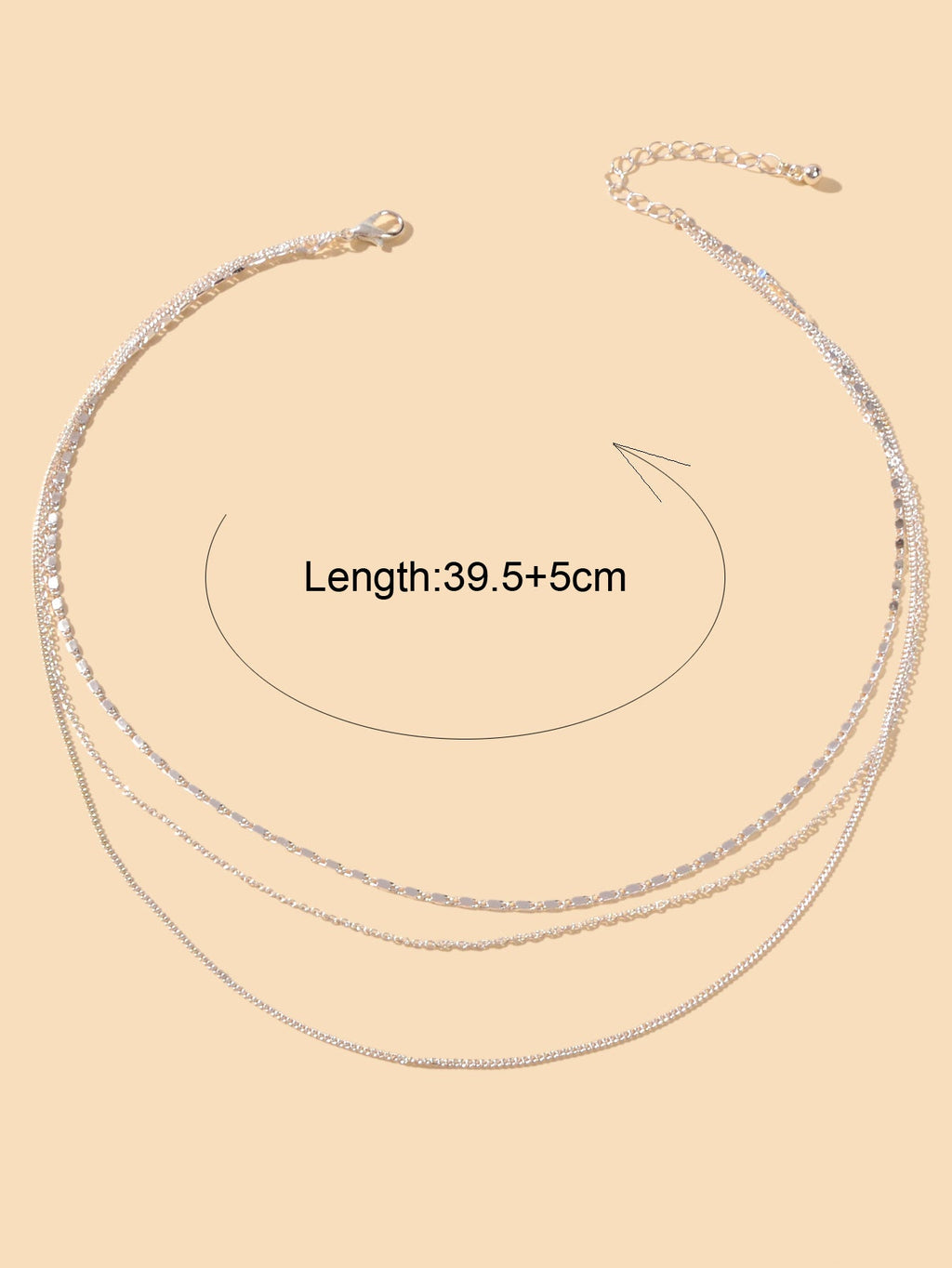 Women Collar Silver Multi-layer Chain Necklace Minimalist Party Decoration Gift-1