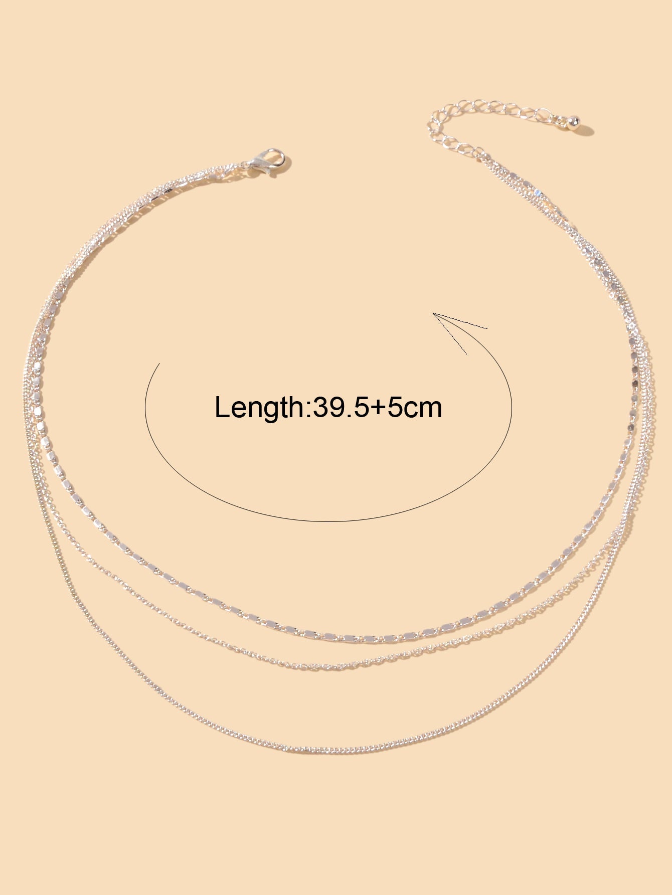 Women Collar Silver Multi-layer Chain Necklace Minimalist Party Decoration Gift-1