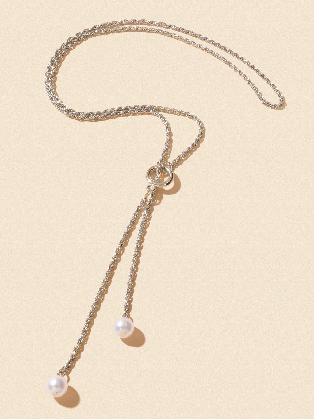 Pearl Pendant Lariat Long Necklace Elegant Versatile Jewelry-2