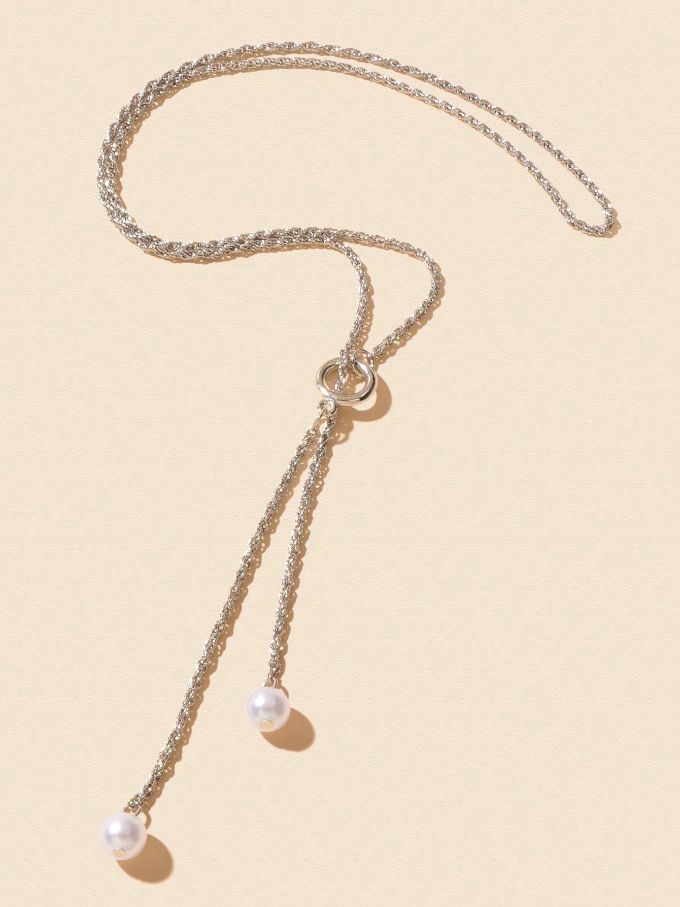 Pearl Pendant Lariat Long Necklace Elegant Versatile Jewelry-2