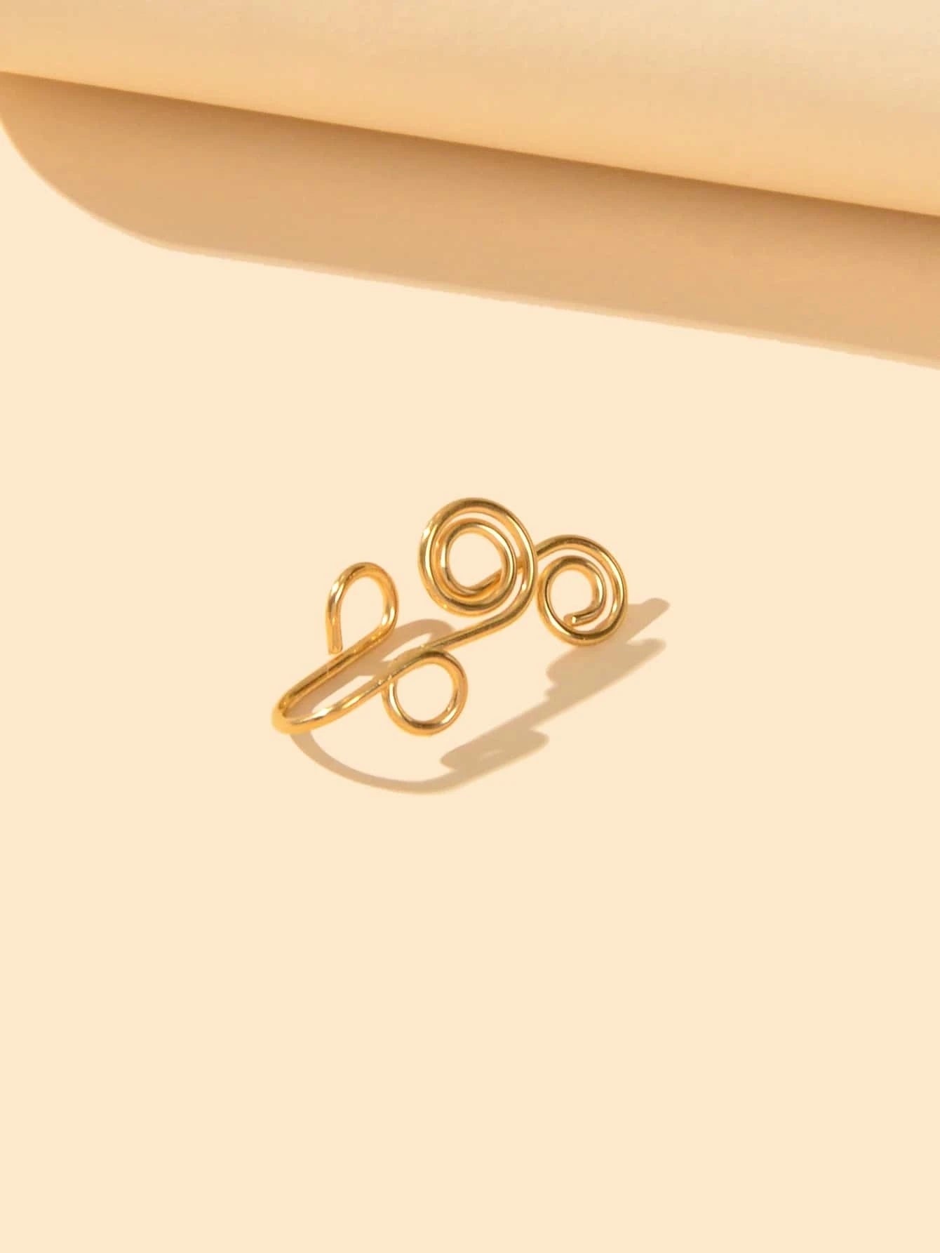 Feelontop Geometric Circle Fake Nose Ring Lip Nose Body Piercing Stud Jewellery-1