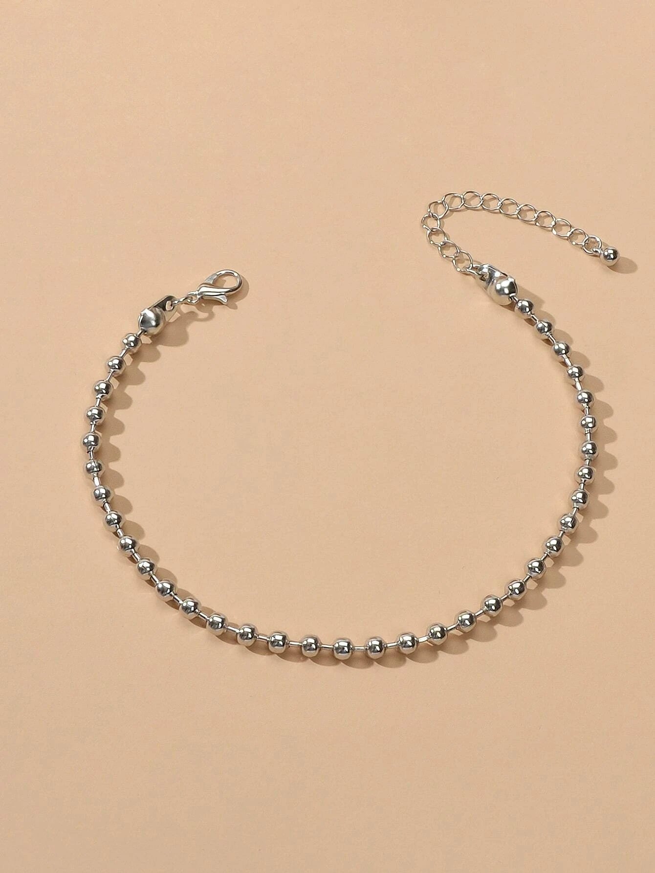 1pc Gold Silver Ball Chain Minimalist Boho Chic Anklet Bracelet Teen Summer Gift-1
