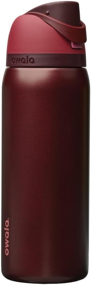Owala FreeSip Insulated Stainless Steel Water Bottle with Straw, BPA-Free Sports Water Bottle, Great for Travel, 32 Oz, Shy Marshmallow