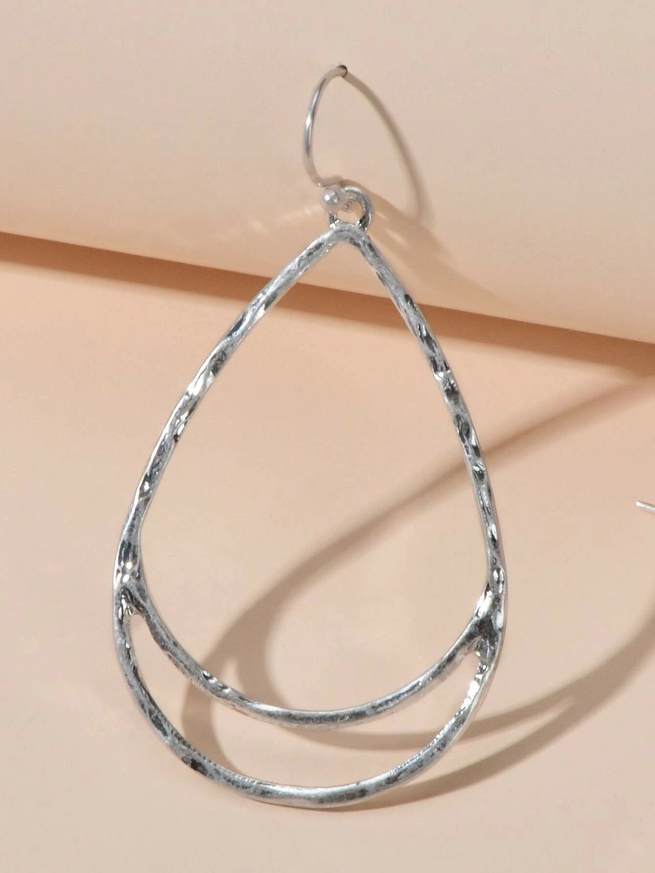 Fashion Jewellery Silver Metal Minimalist Water Drop Earrings Women Accessories-2