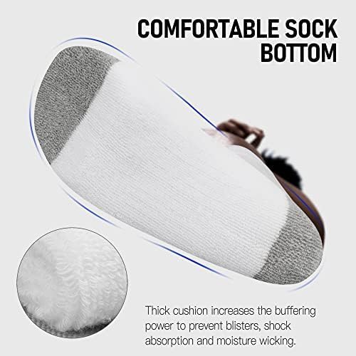 CLOSEMATE Mens Athletic Cushioned Crew Socks 6 Pairs Cotton Breathable for Work Training Sports