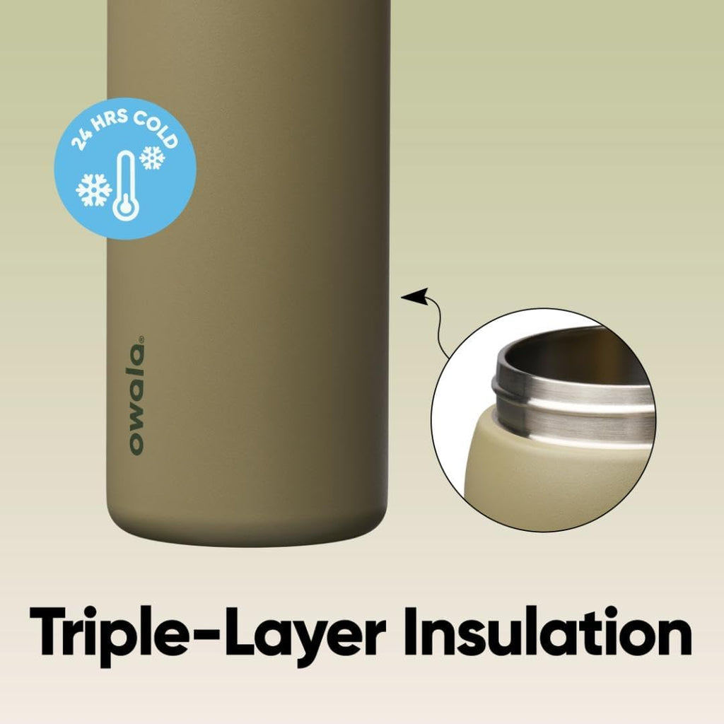 Owala FreeSip Insulated Stainless Steel Water Bottle with Straw, BPA-Free Sports Water Bottle, Great for Travel, 32 Oz, Shy Marshmallow