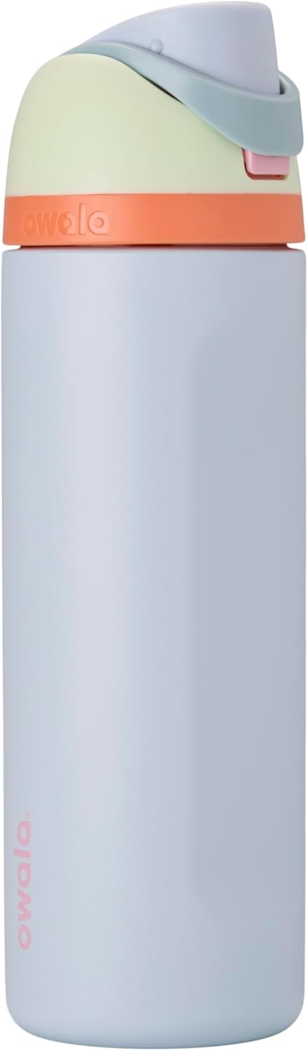 Owala FreeSip Insulated Stainless Steel Water Bottle with Straw, BPA-Free Sports Water Bottle, Great for Travel, 32 Oz, Shy Marshmallow