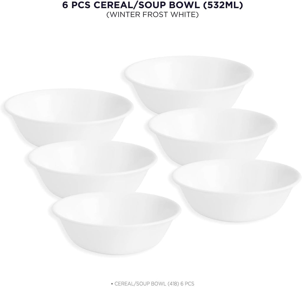 Corelle Winter Frost White, Lunch Plate Set, 6 Piece, 21.6cm