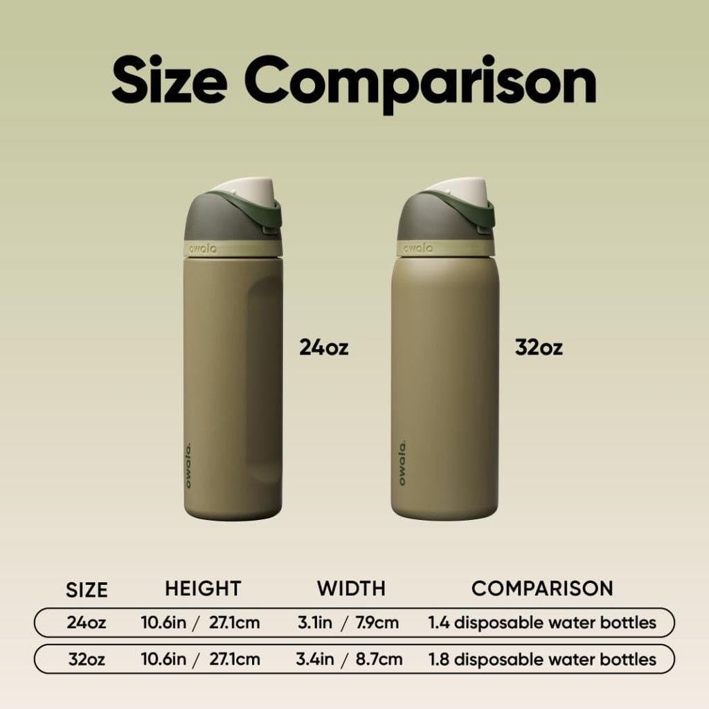 Owala FreeSip Insulated Stainless Steel Water Bottle with Straw, BPA-Free Sports Water Bottle, Great for Travel, 32 Oz, Shy Marshmallow