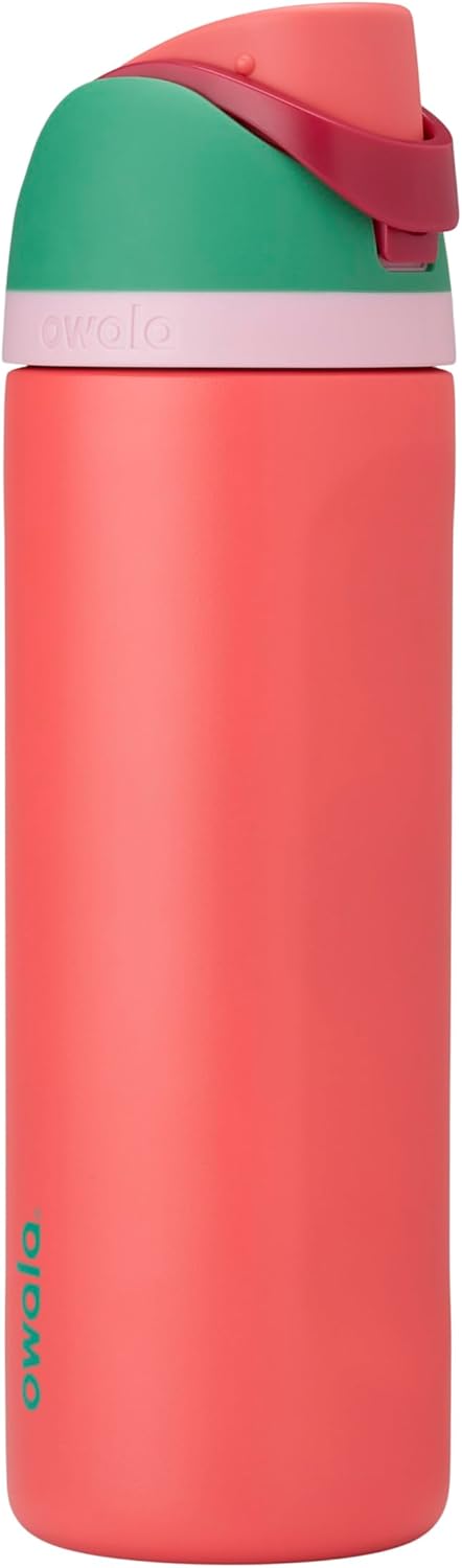 Owala FreeSip Insulated Stainless Steel Water Bottle with Straw, BPA-Free Sports Water Bottle, Great for Travel, 32 Oz, Shy Marshmallow