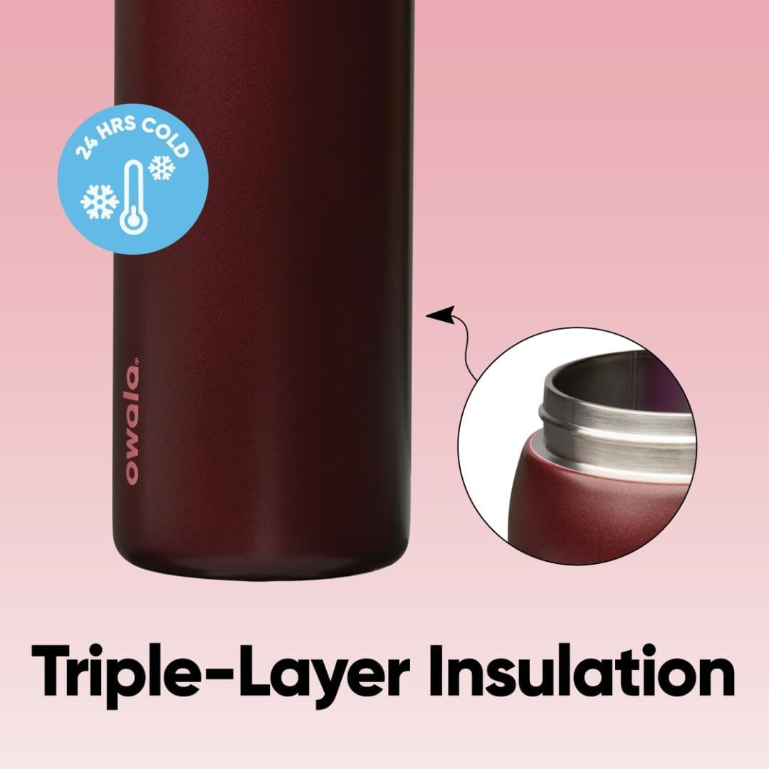 Owala FreeSip Insulated Stainless Steel Water Bottle with Straw, BPA-Free Sports Water Bottle, Great for Travel, 32 Oz, Shy Marshmallow