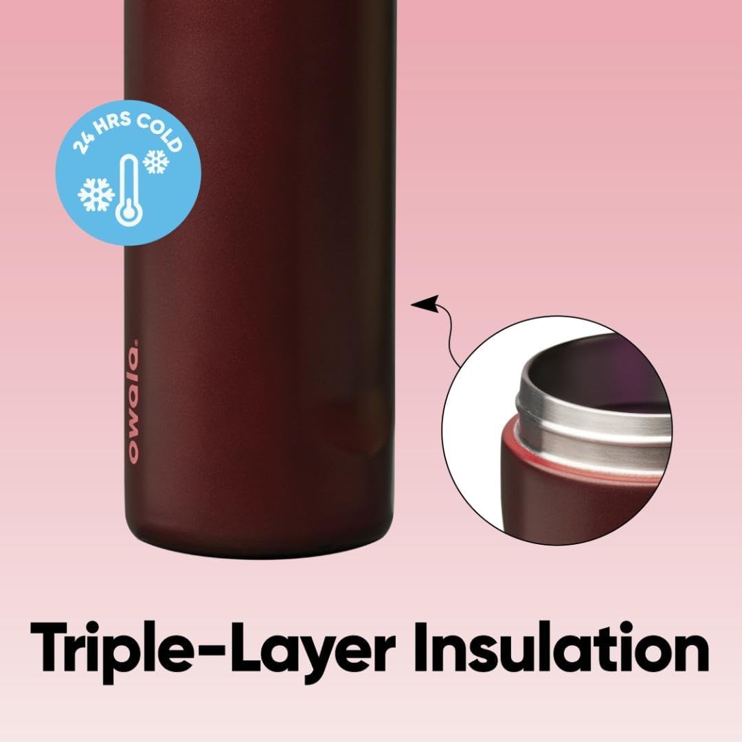 Owala FreeSip Insulated Stainless Steel Water Bottle with Straw, BPA-Free Sports Water Bottle, Great for Travel, 32 Oz, Shy Marshmallow