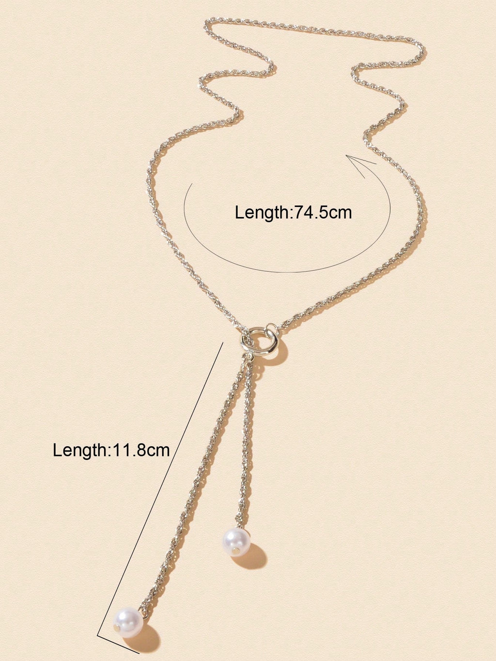 Pearl Pendant Lariat Long Necklace Elegant Versatile Jewelry-4
