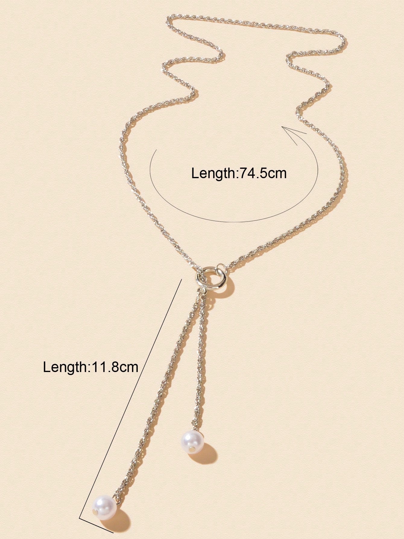 Pearl Pendant Lariat Long Necklace Elegant Versatile Jewelry-4