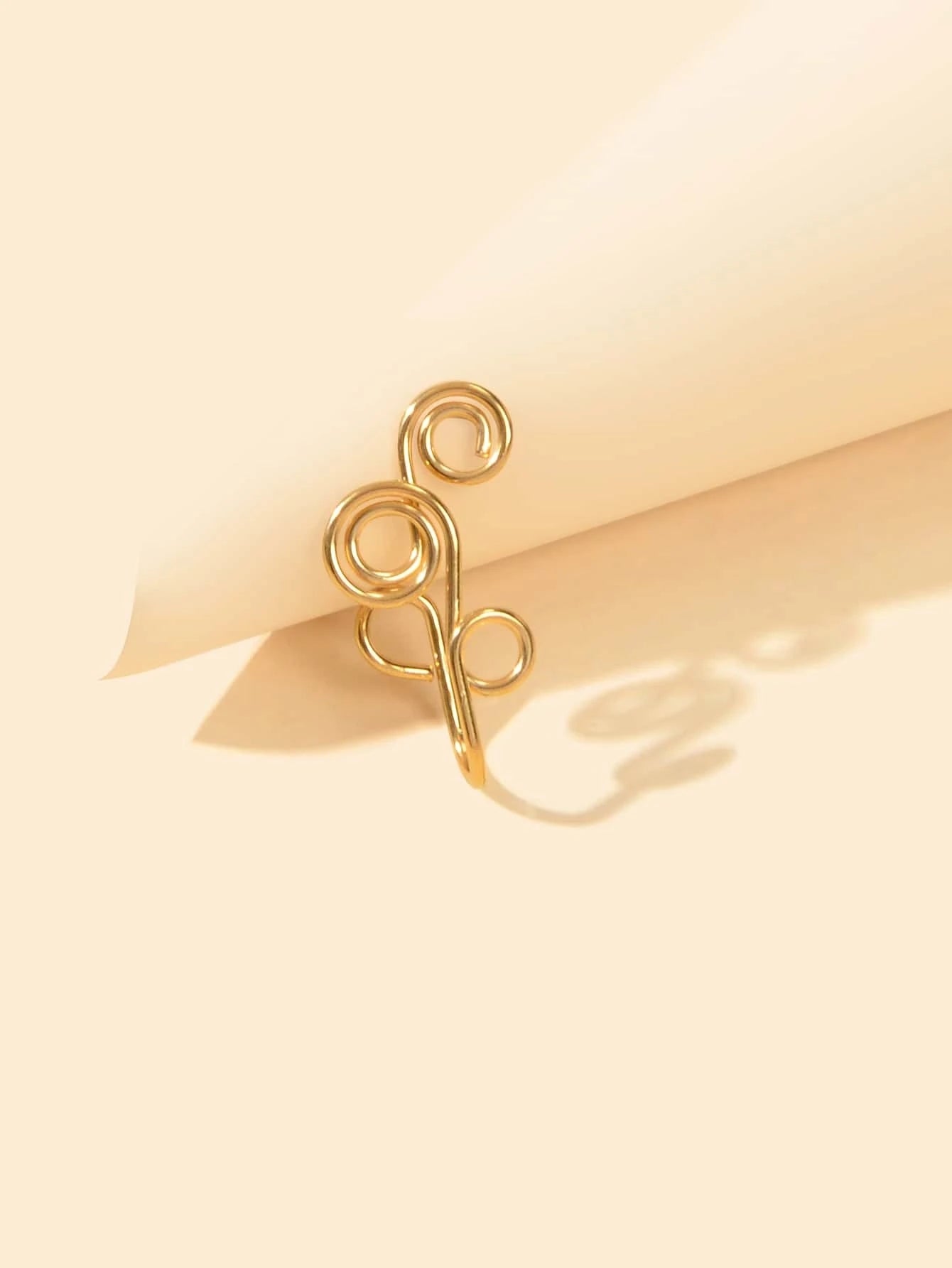 Feelontop Geometric Circle Fake Nose Ring Lip Nose Body Piercing Stud Jewellery-3