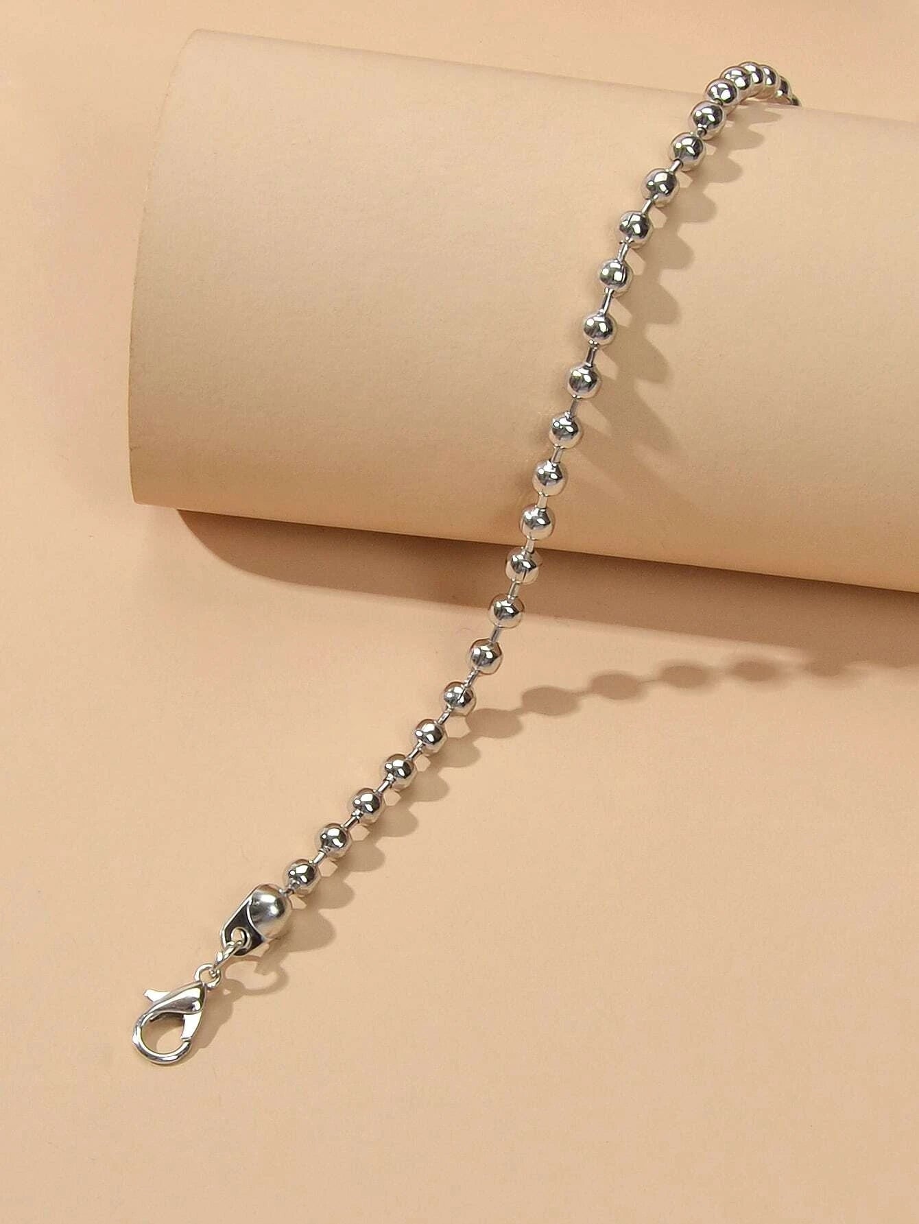 1pc Gold Silver Ball Chain Minimalist Boho Chic Anklet Bracelet Teen Summer Gift-3