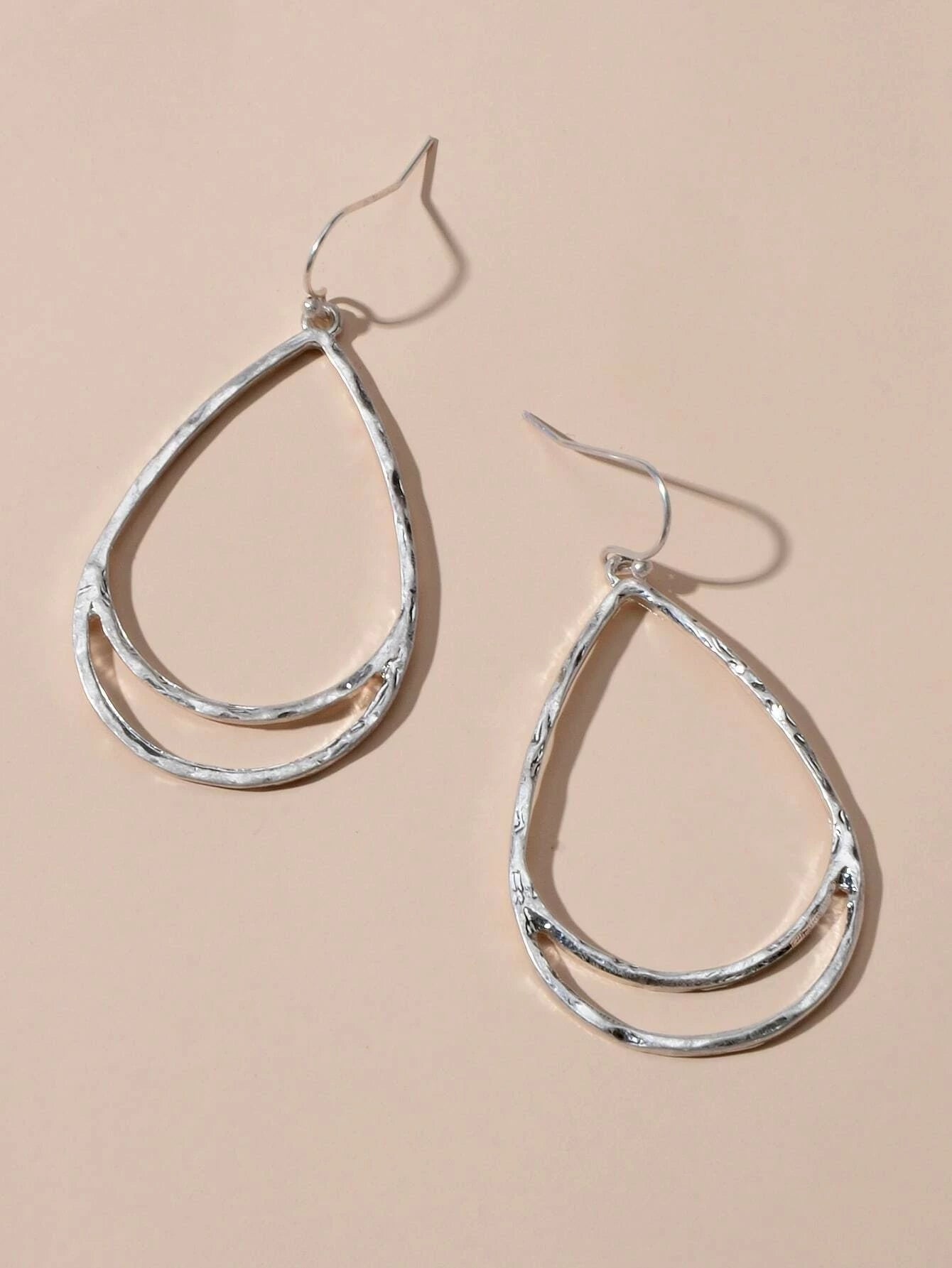 Fashion Jewellery Silver Metal Minimalist Water Drop Earrings Women Accessories-3