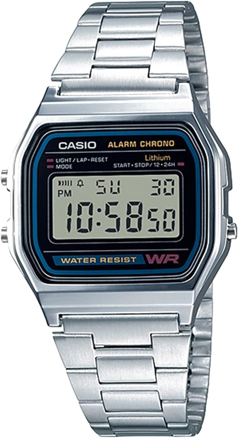 CASIO Unisex Adult's A158WA-1A Digital Watch, Silver