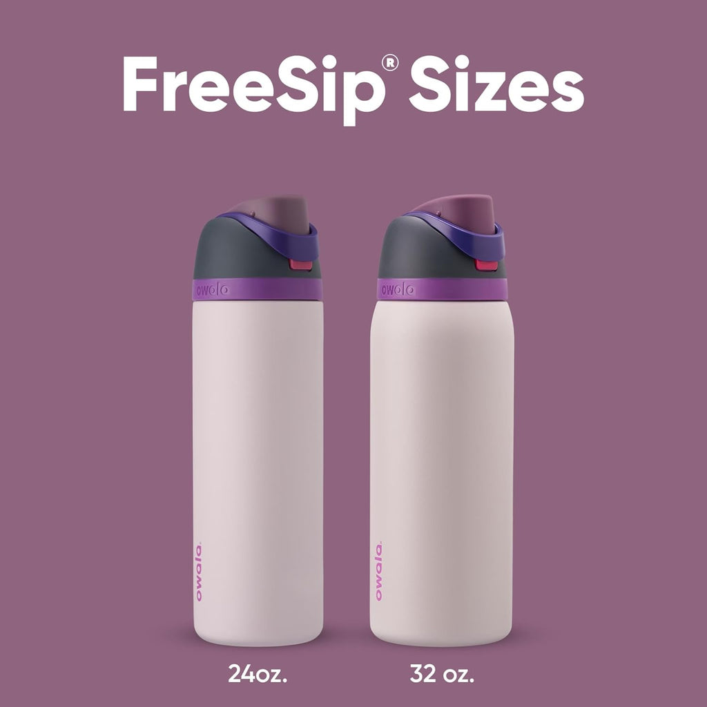 Owala FreeSip Insulated Stainless Steel Water Bottle with Straw for Sports, Travel, and School BPA-Free Sports Water Bottle, 24 oz, Dreamy Field