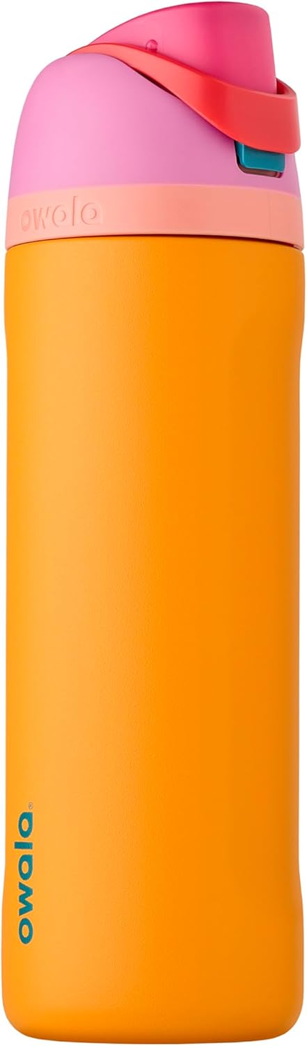 Owala FreeSip Insulated Stainless Steel Water Bottle with Straw for Sports, Travel, and School BPA-Free Sports Water Bottle, 24 oz, Dreamy Field