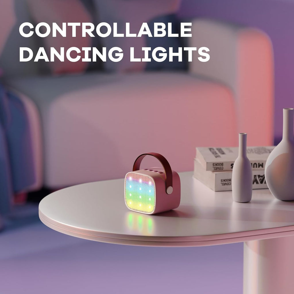 YLL Mini Karaoke Machine for Kids Adults, Portable Bluetooth Speaker with 2 Wireless Microphones,Toys Birthday Gifts for Girls Ages 4, 5, 6, 7, 8, 9, 10, 11, 12+ Years Old Toddler Teens (Pink)