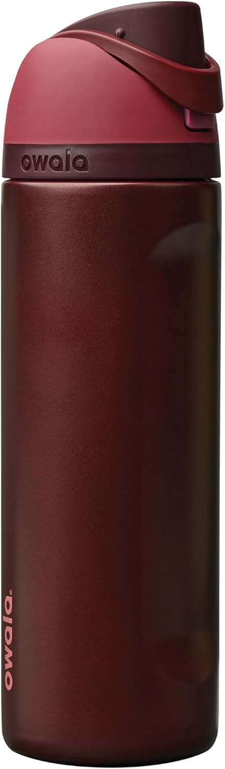 Owala FreeSip Insulated Stainless Steel Water Bottle with Straw, BPA-Free Sports Water Bottle, Great for Travel, 32 Oz, Shy Marshmallow