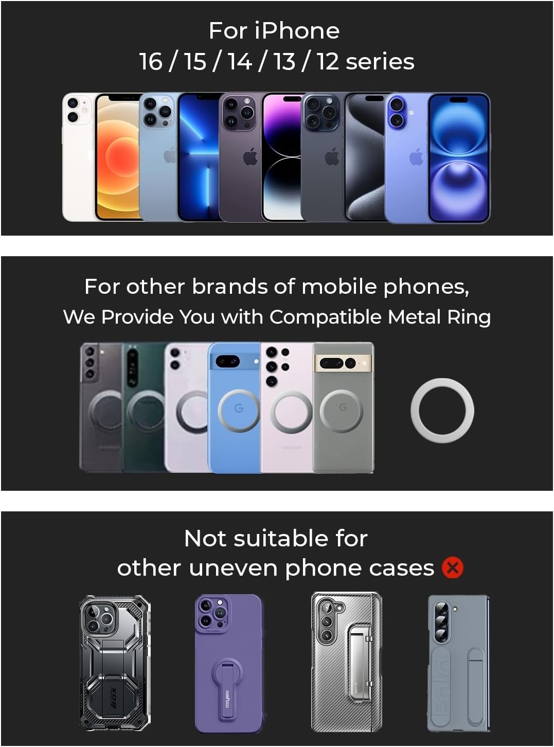 LISEN for Magsafe Car Mount 24 Permanent Magnets Magsafe Phone Holder Car Accessories for Cars Magnetic Car PhoneDash-Mounted Holders Fits iPhone 17 Air 16 Pro Max 15 Plus 14 13 for Business