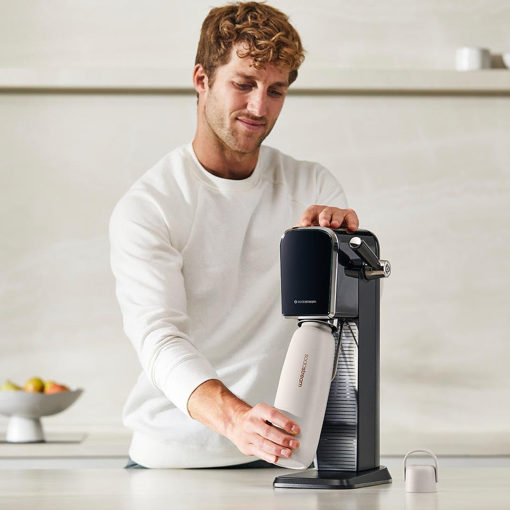 Sodastream - Fizz&GO Mint Double Walled Stainless Steel Bottle, Keeps Drinks Cold and Bubbly for 12 Hours, Compatible with Sodastream Quick Connect Machines, Easy-Carry Handle, 900ML