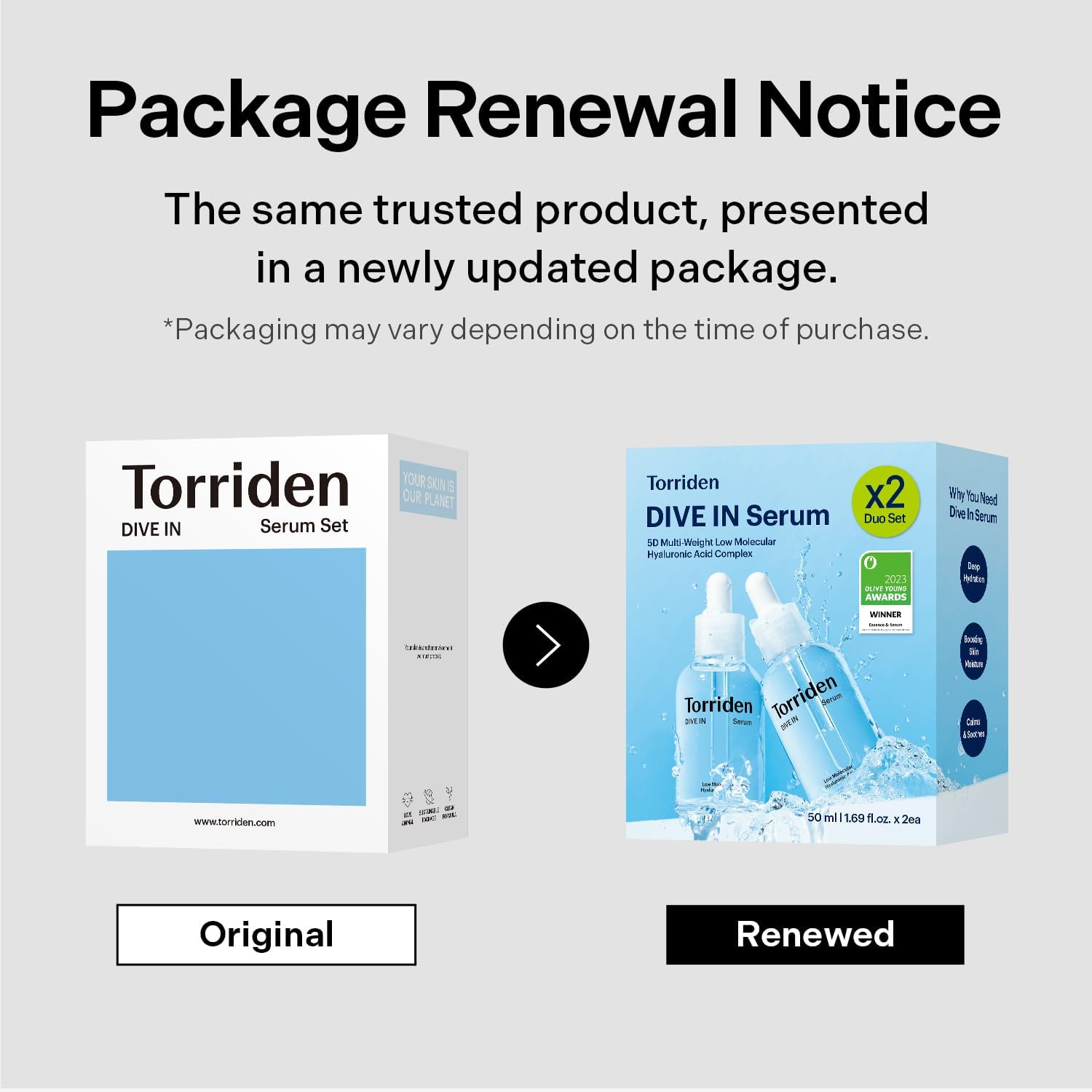 Torriden DIVE IN Hyaluronic Acid Serum 50ml (1.69 fl.oz.) | Deep Hydration to Get Glow Skin | Hyaluronic Acid, Panthenol, Allantoin | Korean Facial Serum