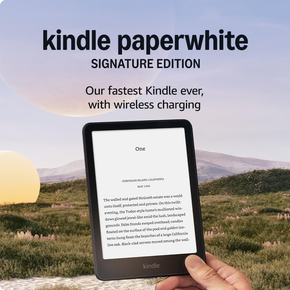 Amazon Kindle Paperwhite Signature Edition Metallic Jade (Amazon Exclusive) – Our fastest Kindle with an auto-adjusting front light, wireless charging, and weeks of battery life (32 GB)