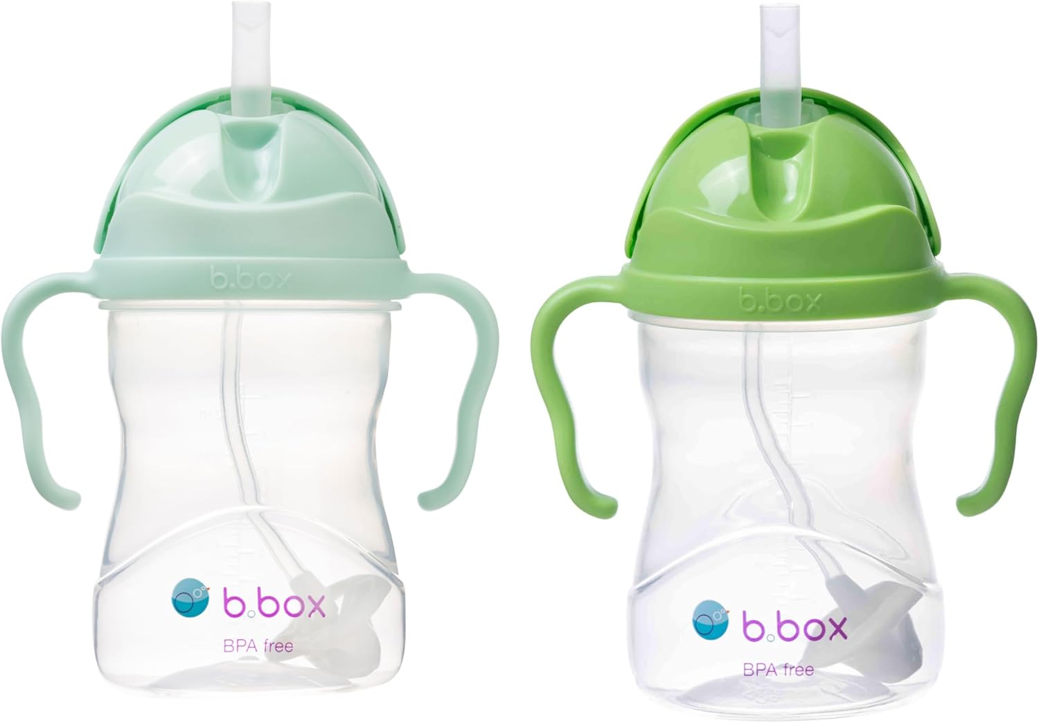 b.box Sippy Cup with Weighted Straw for 6 Month Plus Babies to Toddlers, Grape/Boysenberry, 240 ml Capacity (Pack of 2)