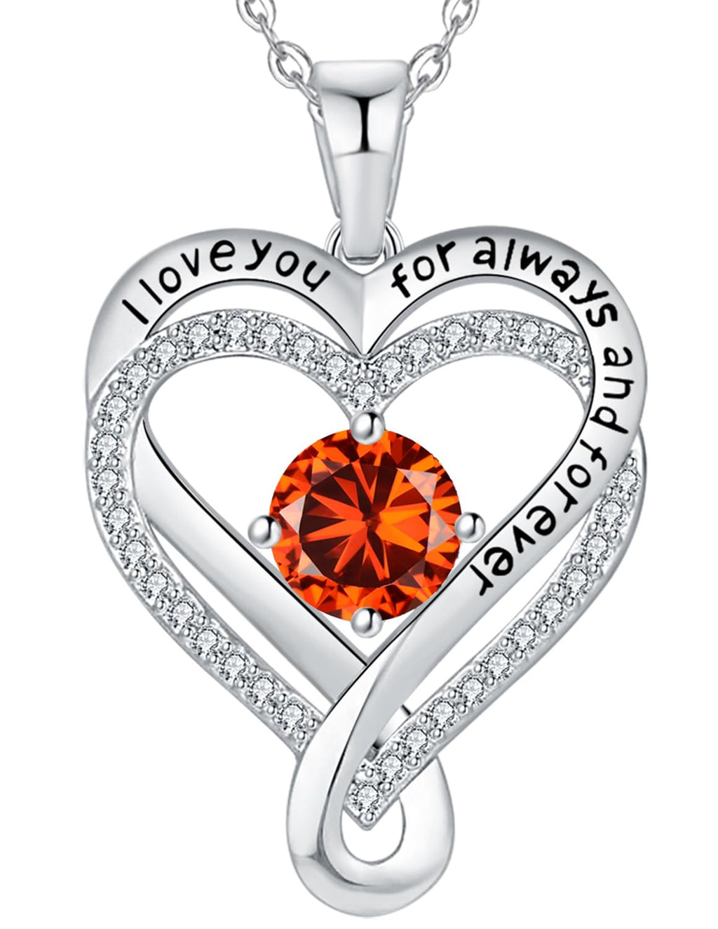 Jewelry for Women Wife Infinity Heart Birthstone I Love You Necklace S925 Anniversary Women Necklaces for Her Wife Birthday Gift Ideas, Birthday Present for Girlfriend Mom Daughter Sterling Silver