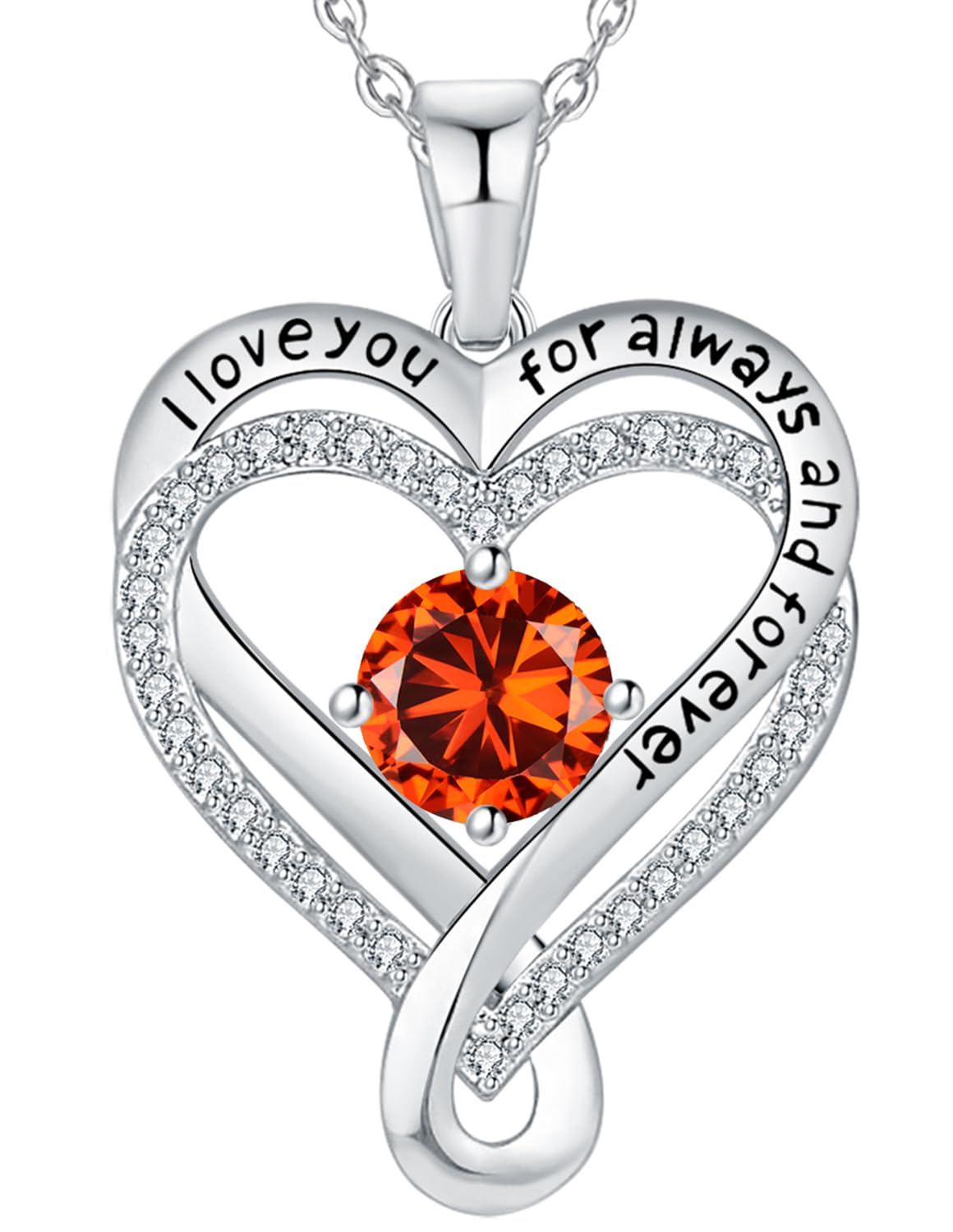 Jewelry for Women Wife Infinity Heart Birthstone I Love You Necklace S925 Anniversary Women Necklaces for Her Wife Birthday Gift Ideas, Birthday Present for Girlfriend Mom Daughter Sterling Silver