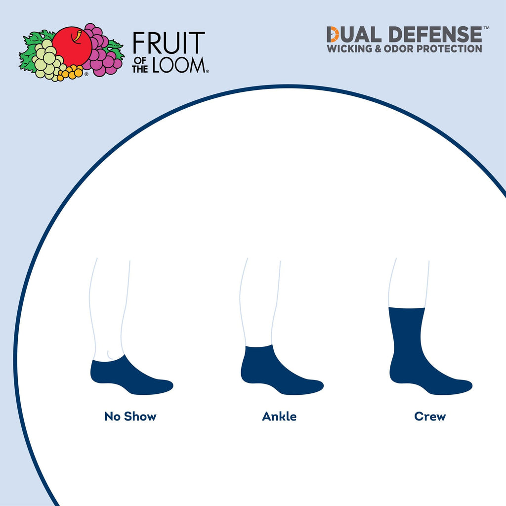 Fruit of the Loom Boys' Dual Defense Crew Socks (10 Pack)