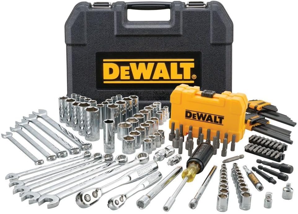 DEWALT Mechanics Tools Kit and Socket Set, 1/4" & 3/8" Drive, SAE, 108-Piece (DWMT73801)