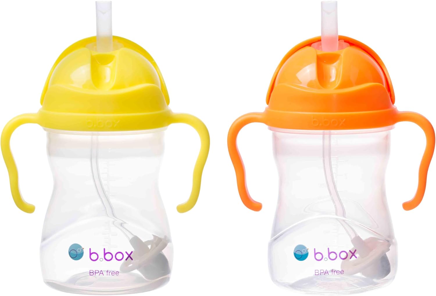 b.box Sippy Cup with Weighted Straw for 6 Month Plus Babies to Toddlers, Grape/Boysenberry, 240 ml Capacity (Pack of 2)