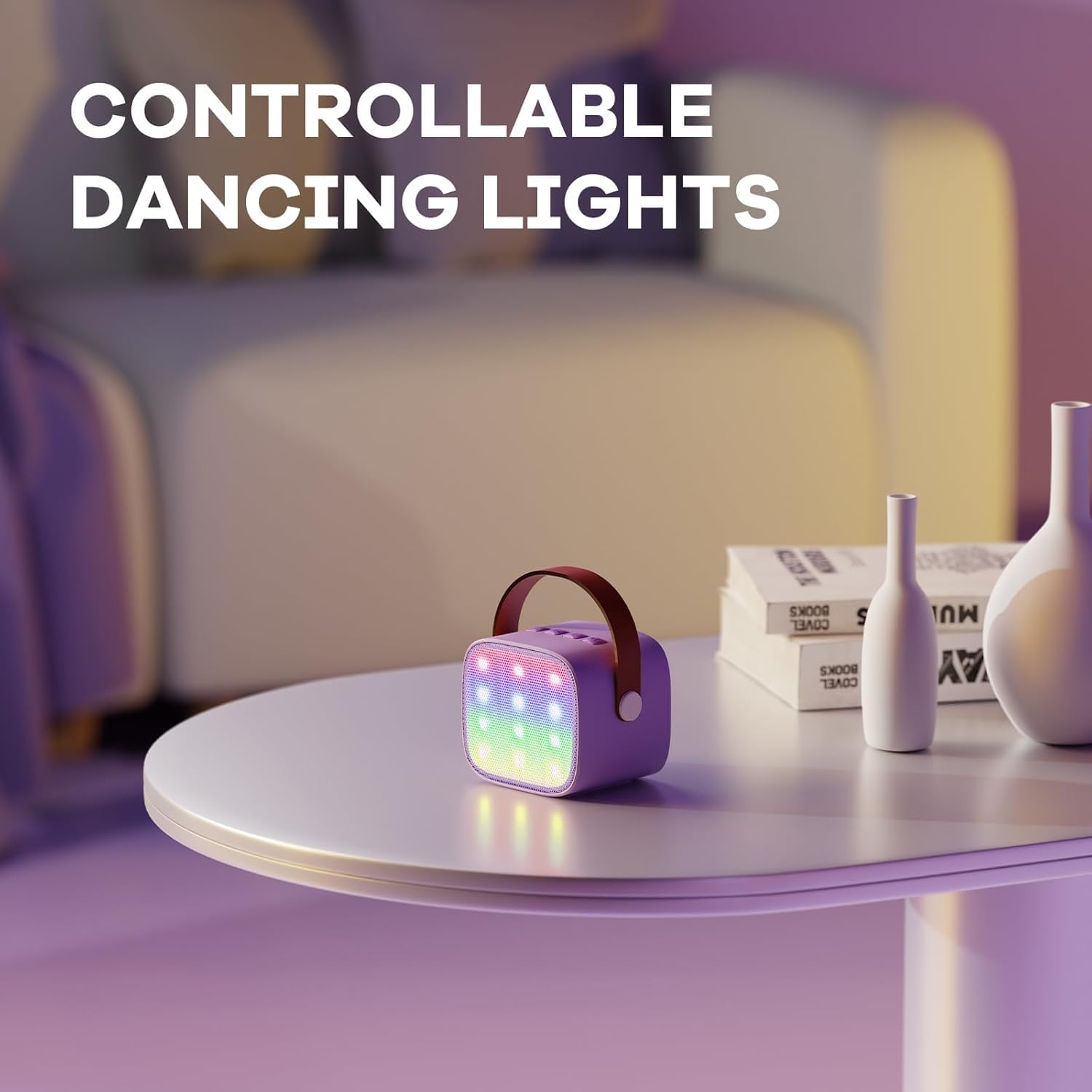 YLL Mini Karaoke Machine for Kids Adults, Portable Bluetooth Speaker with 2 Wireless Microphones,Toys Birthday Gifts for Girls Ages 4, 5, 6, 7, 8, 9, 10, 11, 12+ Years Old Toddler Teens (Pink)