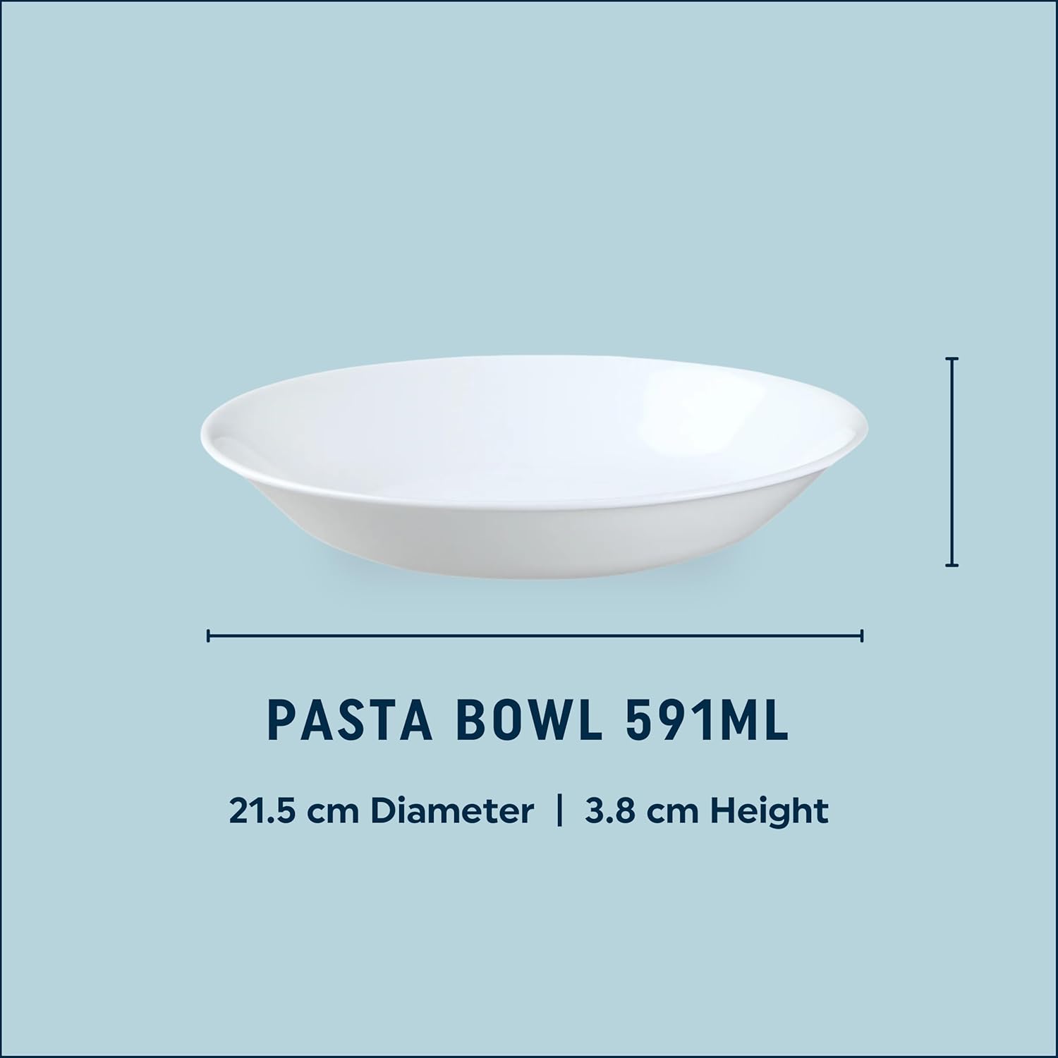 Corelle Winter Frost White, Lunch Plate Set, 6 Piece, 21.6cm