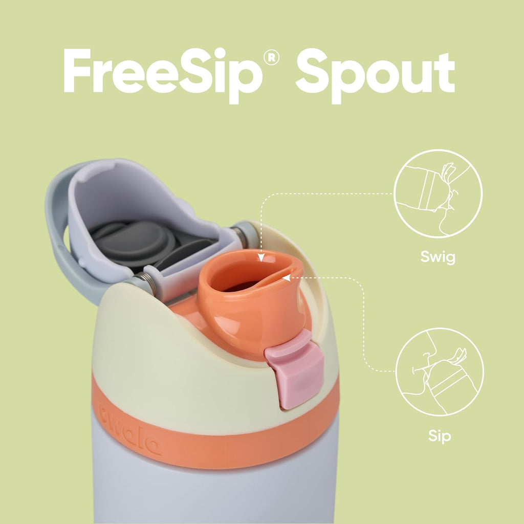 Owala FreeSip Insulated Stainless Steel Water Bottle with Straw, BPA-Free Sports Water Bottle, Great for Travel, 32 Oz, Shy Marshmallow
