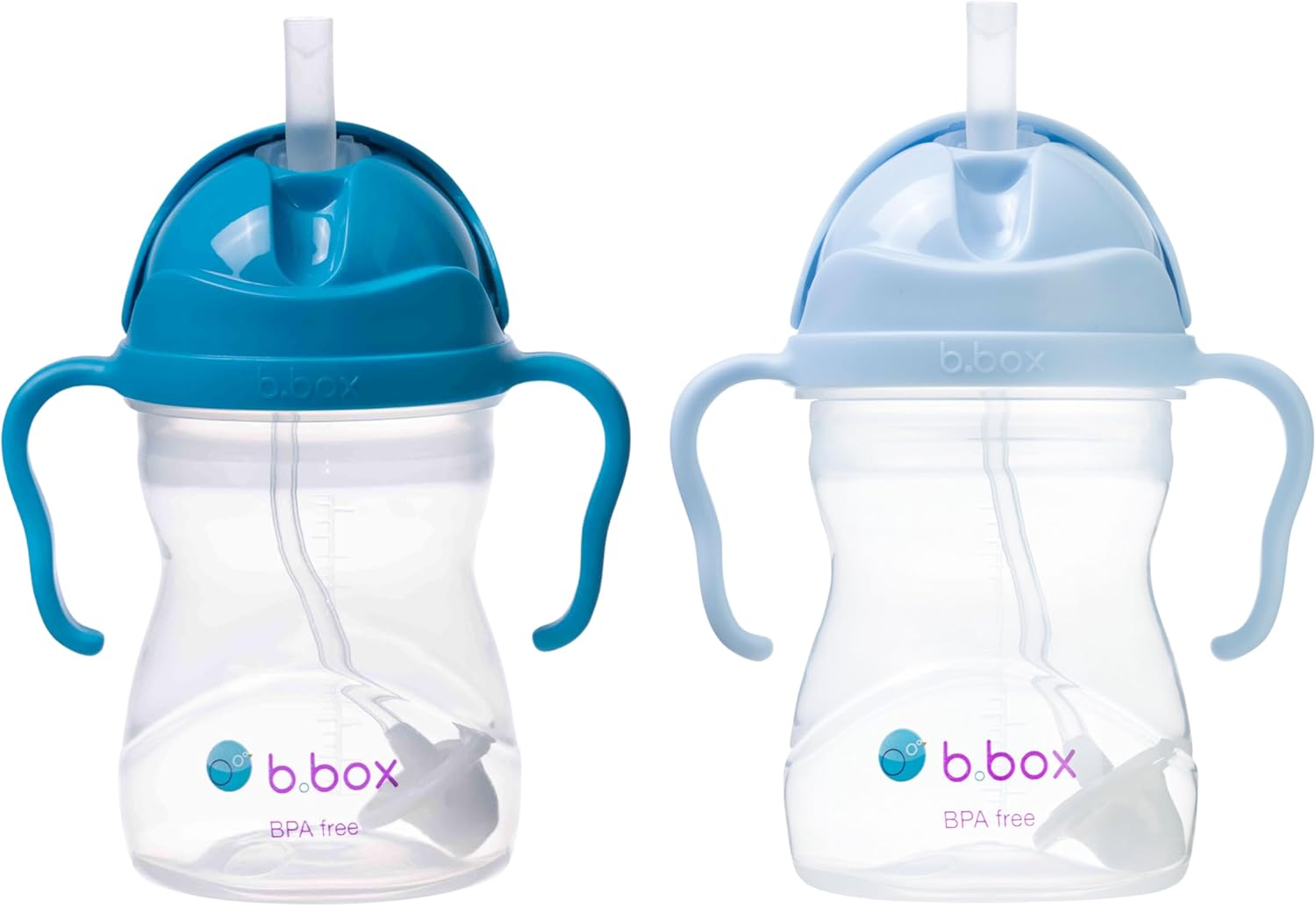 b.box Sippy Cup with Weighted Straw for 6 Month Plus Babies to Toddlers, Grape/Boysenberry, 240 ml Capacity (Pack of 2)