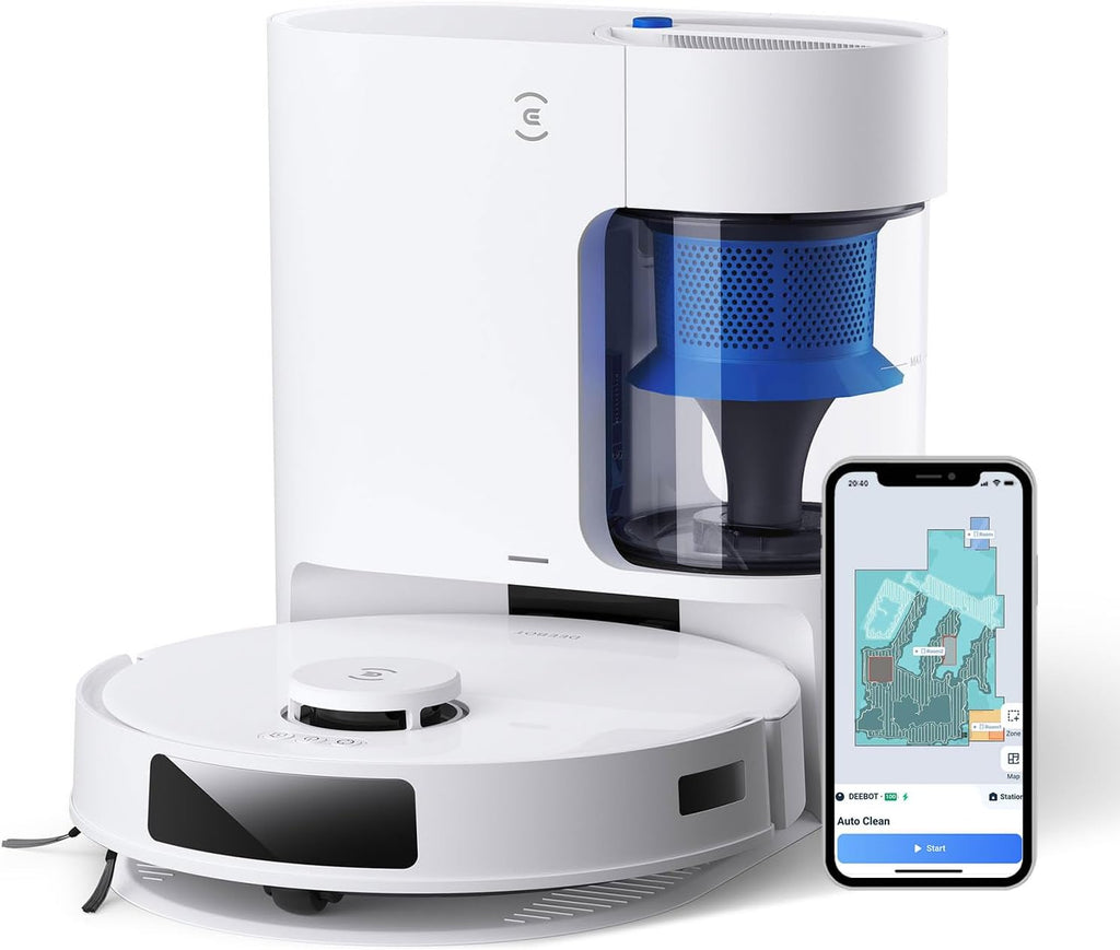 ECOVACS DEEBOT N20 Plus Robot Vacuum Cleaner and Mop,8000Pa Strong Suction,7-Week Dust Storage,Bagless Dust Bin,PureCyclone Tech,ZeroTangle Brush,300 Minutes Runtime