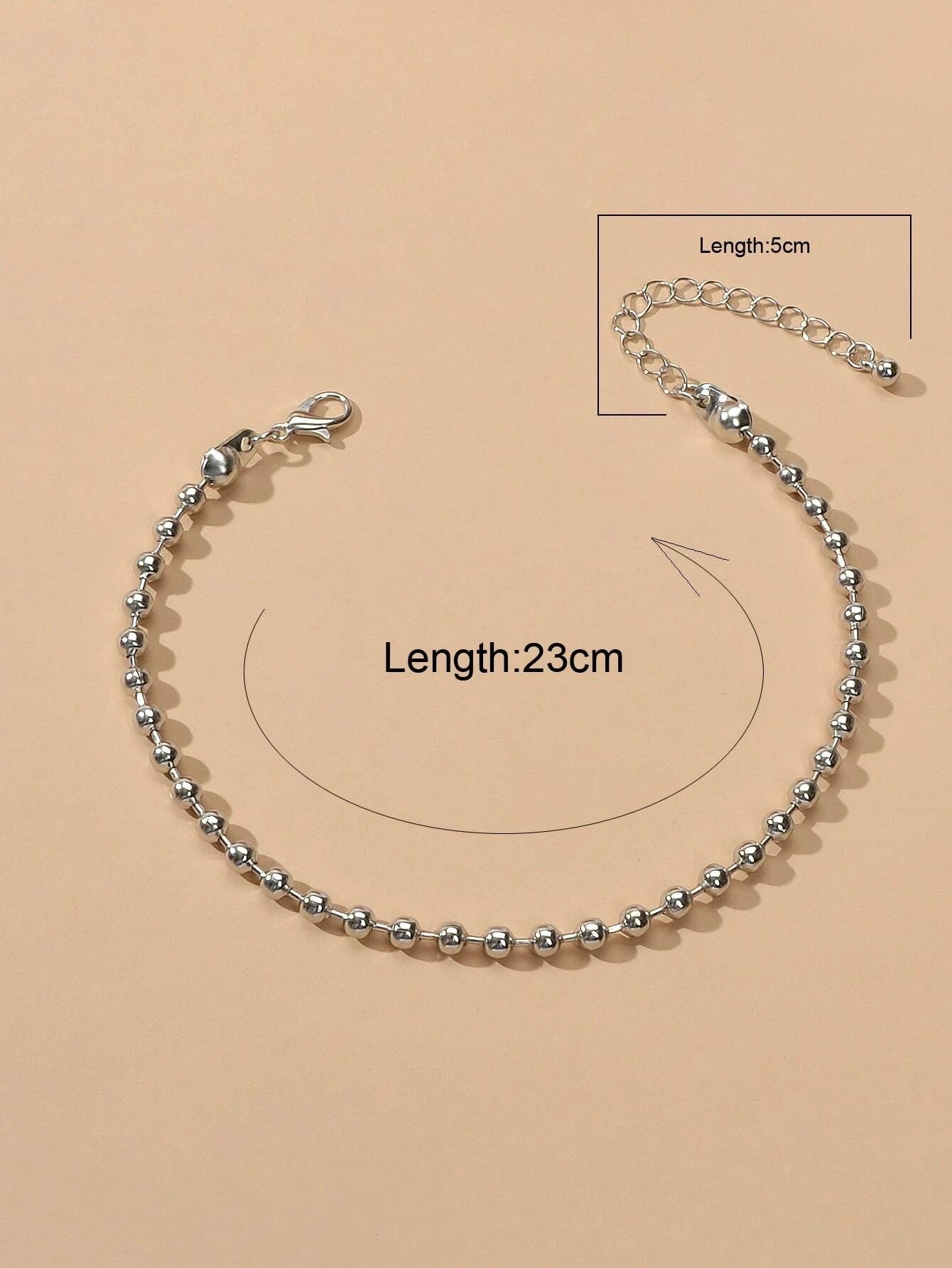 1pc Gold Silver Ball Chain Minimalist Boho Chic Anklet Bracelet Teen Summer Gift-4