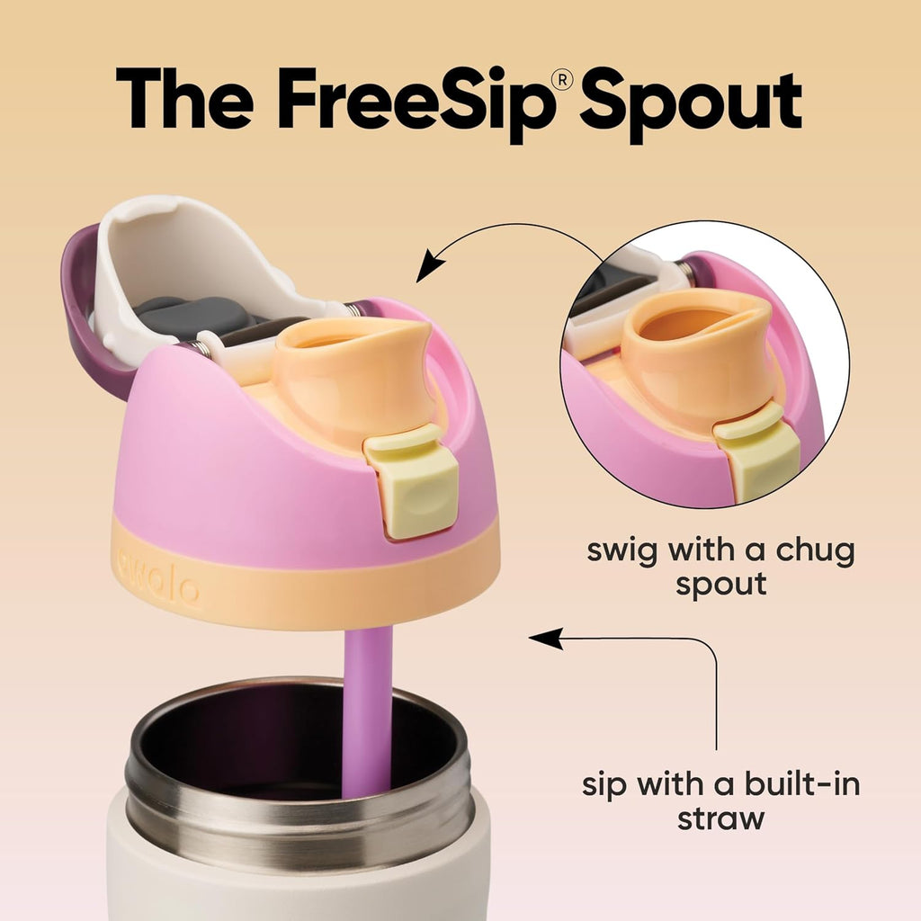 Owala FreeSip Insulated Stainless Steel Water Bottle with Straw, BPA-Free Sports Water Bottle, Great for Travel, 32 Oz, Shy Marshmallow