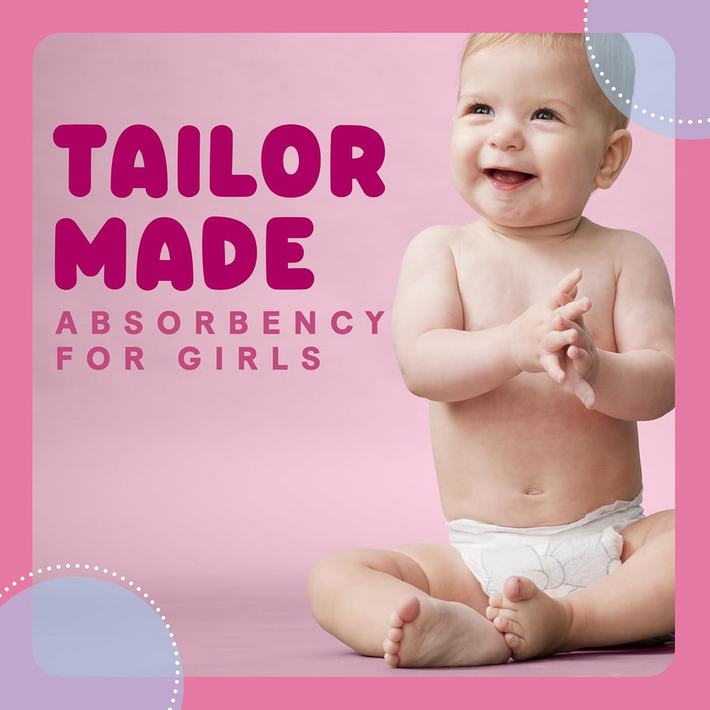 Huggies Ultra Dry Nappies Girls Size 4 (10-15kg) 144 Count - One Month Supply (Packaging May Vary)