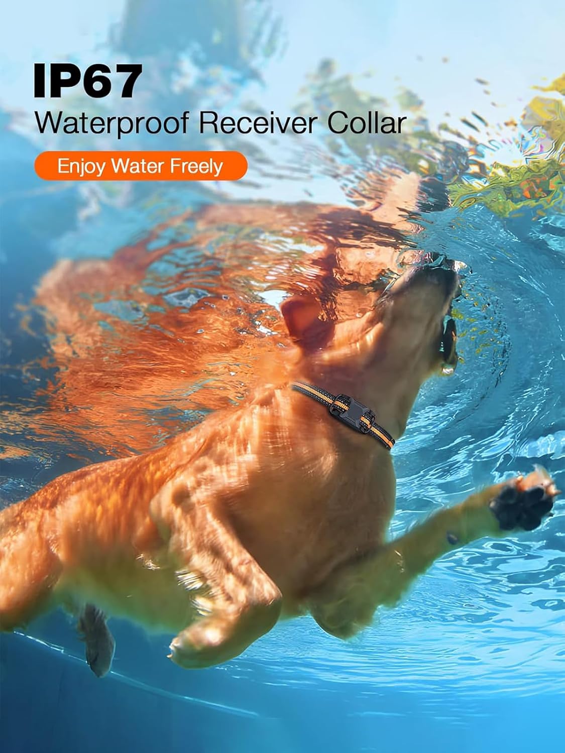 Dog Shock Collar - Dog Training Bark Collar with Remote for 2-55kg Small Medium Large Dogs Rechargeable Waterproof e Collar with Beep (1-8), Vibration(1-16), Safe Shock(1-99) (Orange)